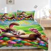 3pcs Easter Bunny Bedding Set - Includes One Quilt Cover and Two Pillowcases (No Core) - Festive Gift for Bedroom and Guest Room Decoration