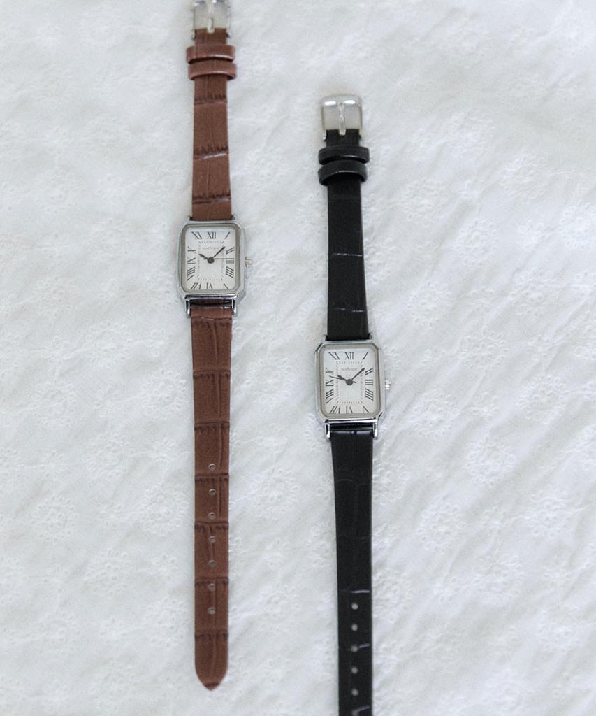 OURHOPE Square Classic Leather Watch - Black