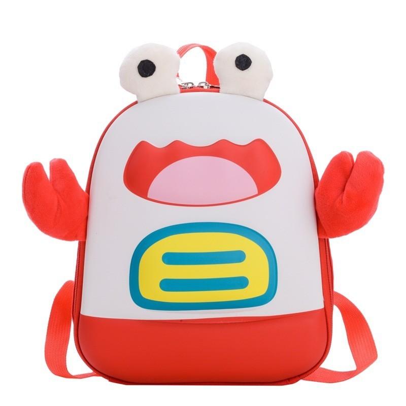 Adorable Cartoon Crab Kids Backpack With Comfortable Curved Straps For Boys And Girls