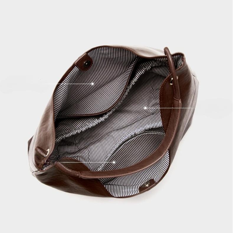 New Women's Bag Vegetable Tanned Cowhide Large-capacity Women's Tote Bag Versatile Single Shoulder Class Underarm Commuter Bag