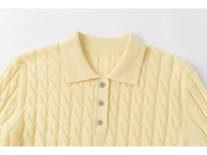 100% Pure Cashmere Cable Knit Long-Sleeve Sweater - Women's Autumn Wear