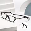 Men Women Anti Blue Light Cat Eye Hanging Neck Reading Glasses Silicone Soft Rope Anti-lost Scalable Portable Reading Eyeglasses
