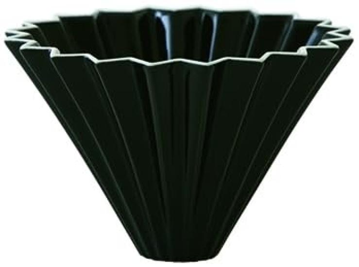 ORIGAMI Dripper (Black, Medium Size) with Box and Engraved Markings. Holder Sold Separately.