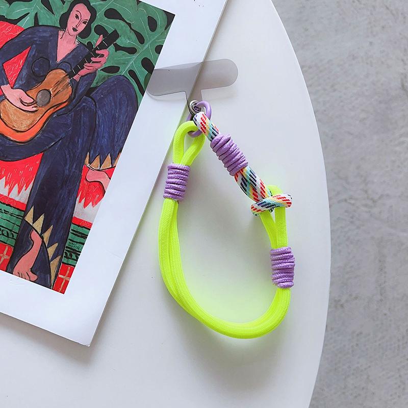 For Ip 15 14 Pro Max Samsung Flip 4 Coloful Rope Chain Korean Mobile Phone Cute Knot Portable Anti-Loss Hand Bracelet Chain