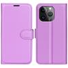 For iPhone 15 Pro Max Wallet Case Litchi Texture Shockproof Leather Flip Stand Phone Cover