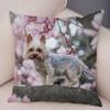 Cute Pet Animal Cushion Cover MINI Yorkshire Dog Polyester Pillowcase Decorative  Print  for Sofa Home Ca