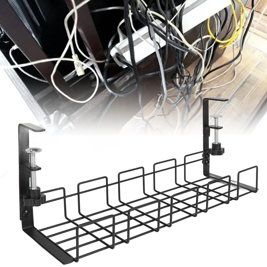 Under Desk Cable 40.5CM Steel Space Saving Strong Load Bearing Desk Wire Management Tray for Worktop