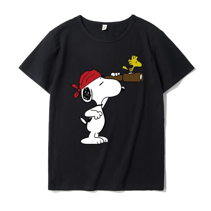 Classic Snoopy Cotton Men's Women's T-shirt Snoopy Cartoon Printed Summer Fashion Casual Comfortable Top Street Clothing
