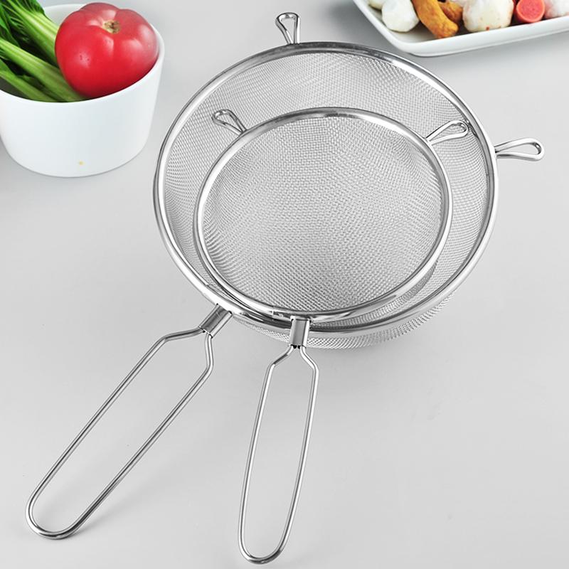 304 Stainless Steel Ladle & Skimmer with Wooden Handle, Double Ear Design for Kitchen Straining