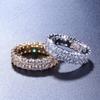 Trend Double-row Zircon Ring, Men's and Women's Ring, Couple's Jewelry, Nightclub Ring, Evening Reception Accessories