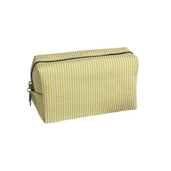 Striped Cosmetic Bag Travel Makeup Pouch Portable Makeup Bag Zippered Toiletry Bag for Women Makeup Brushes