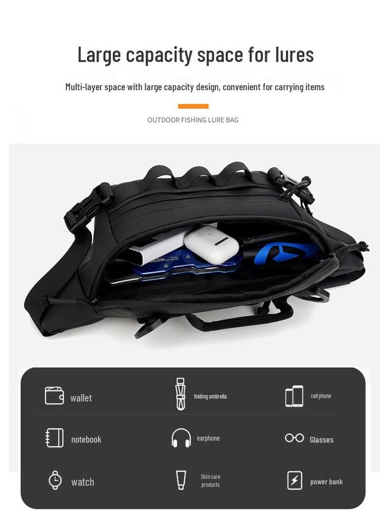 Luya Men's Multifunctional Waterproof Waist Bag for Fishing and Outdoor Travel