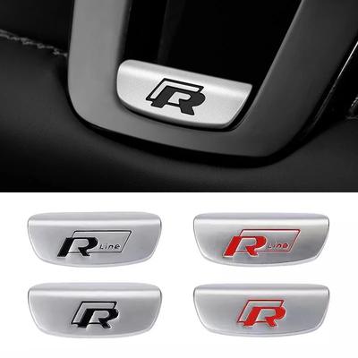 1 Pièce R RLine Volant de Voiture Couvercle Décoratif Autocollant Emblème Pour Scirocco Polo T5 Passat b6 Golf mk5 Tiguan Jetta CC
