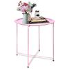 End Table Metal Side Table Round Small Folding Tray Sofa Sidetable for Living Room Outdoor Camping Furniture Portable