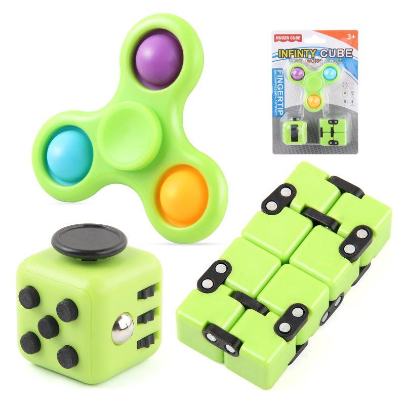New And Strange Toys, Infinity Rubik'S Cube Decompression Dice Exterminator Pioneer Fingertip Gyro Bubble Music 3-Piece Set
