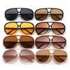 New Fashion Orange Oval Sunglasses for Women Large Frame UV400 Protection Gradient Lens Summer Outdoor Eyewear