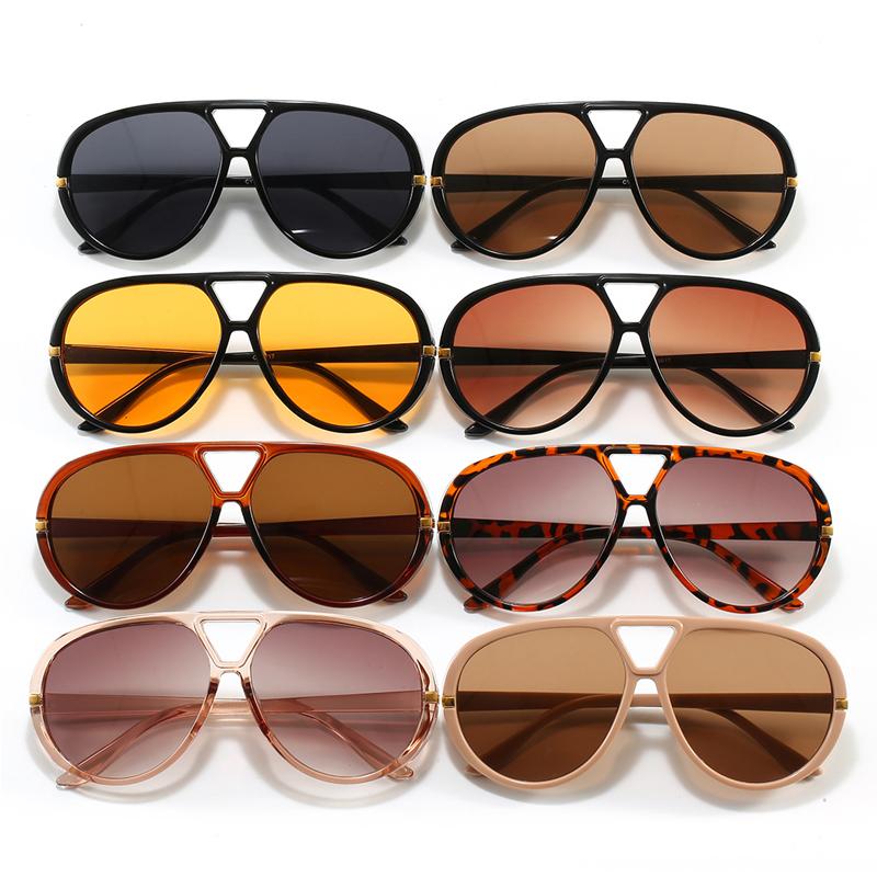 New Fashion Orange Oval Sunglasses for Women Large Frame UV400 Protection Gradient Lens Summer Outdoor Eyewear