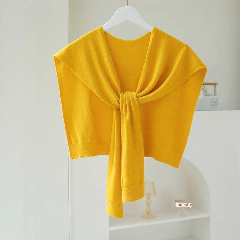 

2025 Summer Korean Striped Slimming Shawl Knit Top for Women Small