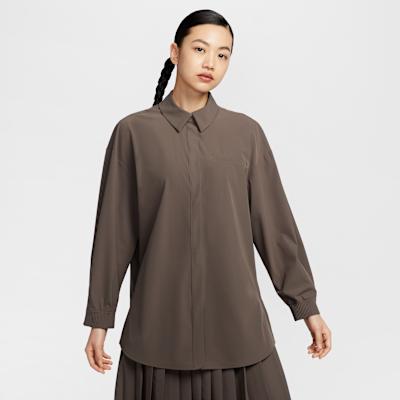 Nike Dri Fit Shirt Women s Ore Gray/Baroque Brown M