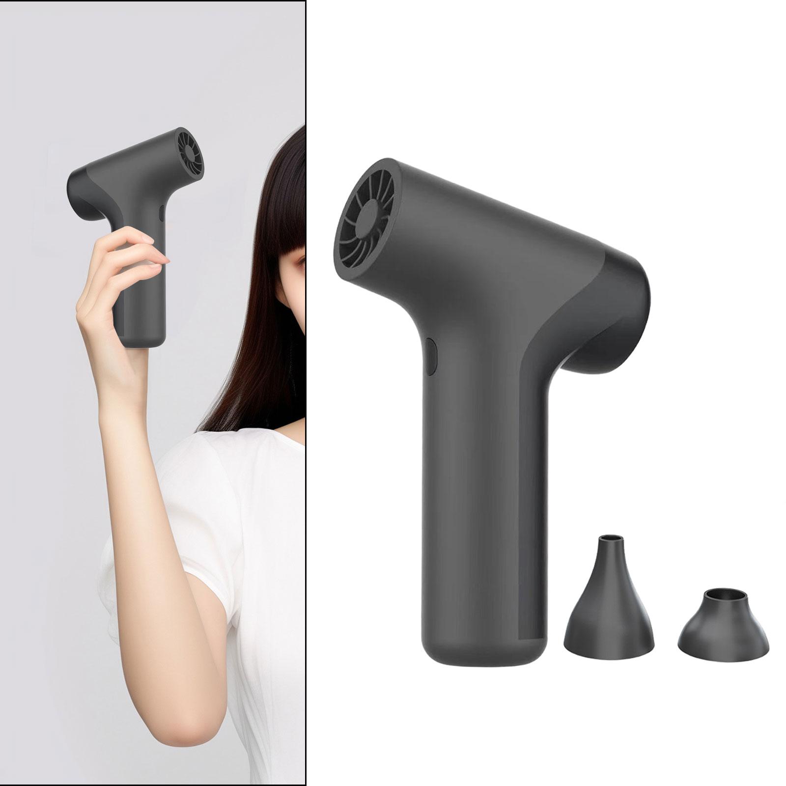 

Портативный фен для волос Компактный профессиональный фен для ухода за волосами Мощный беспроводной фен для салона Художественная роспись на открытом воздухе Женщины Мужчины Путешествия чёрный