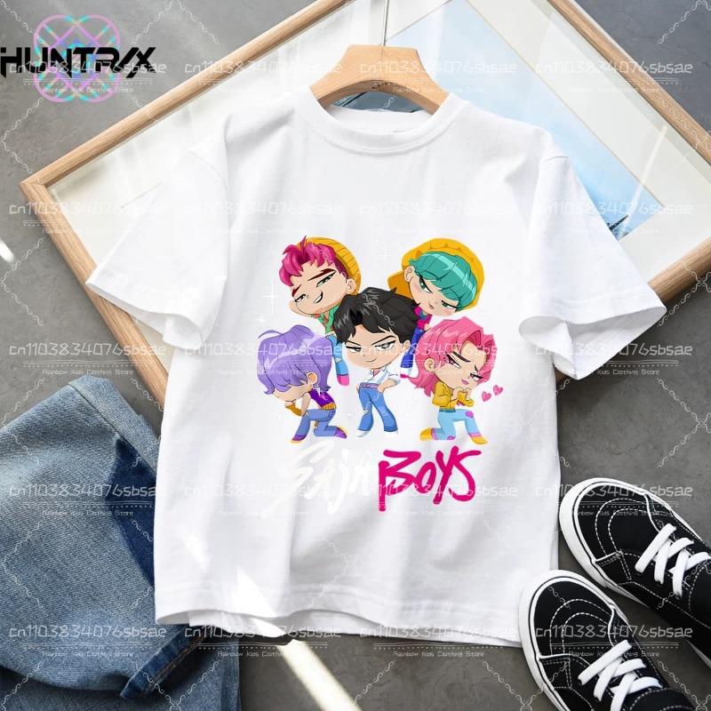 Kpop Demon Hunters Cartoon Tee Shirt Harajuku Cool Kids T-shirts Cotton Summer Tops Saja Boys Outfits Gift Baby Girl Boy Clothes