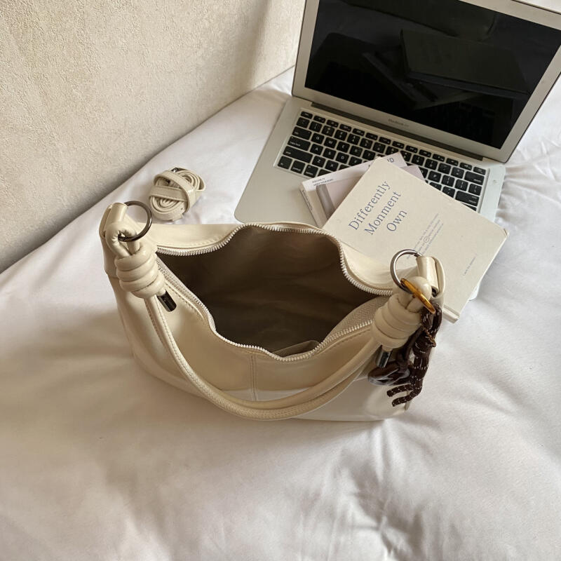 Glossy Faux Leather Hobo Bag for Women with Knotted Handle Soft Shoulder Bag for Everyday Use Casual Outings