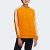 Adidas Neo Logo Print Side Stripe Pullover Crewneck Sweatshirt Women Sweatshirt Orange Yellow HG9051