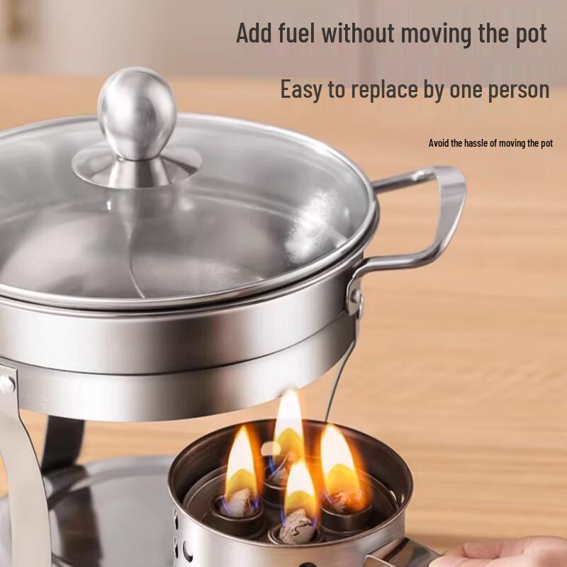 Stainless Steel Personal Hot Pot Alcohol Stove Set