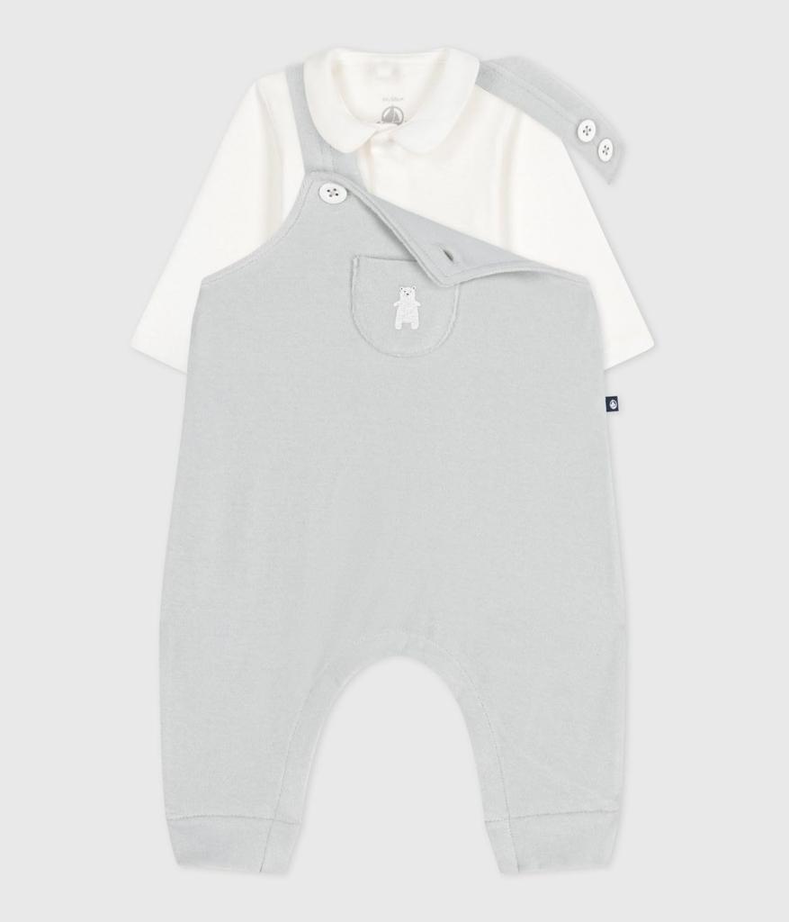 Petit Bateau Baby Set 12 74cm 2-Piece (A0EKV), Gray/Off-White, Months,