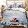 Christmas Duvet Cover Set Holiday Twin Bedding Set with Santa Print for Kids Teens Double Queen King Size Polyester Qulit Cover