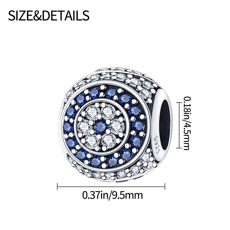 925 silver Devil's Eye series blue zircon pendant suitable for bracelet and women's jewelry