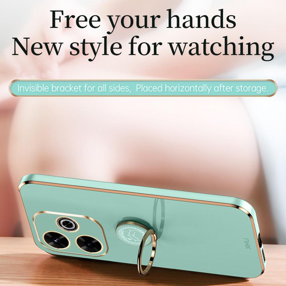 XINLI For Xiaomi Redmi 13 5G/4G Case Ring Kickstand Electroplating TPU Phone Cover