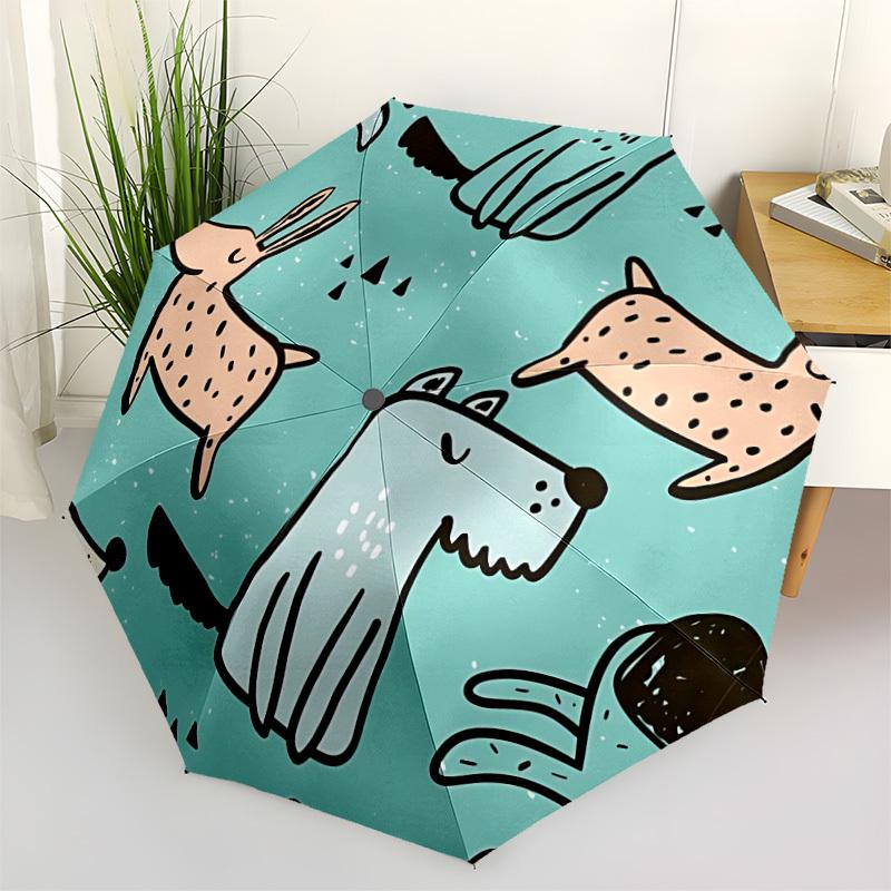 

1pc Dogs, Forest Umbrella Portable Home Essential Umbrella Folding Umbrella Durable Iron Frame yy251128023