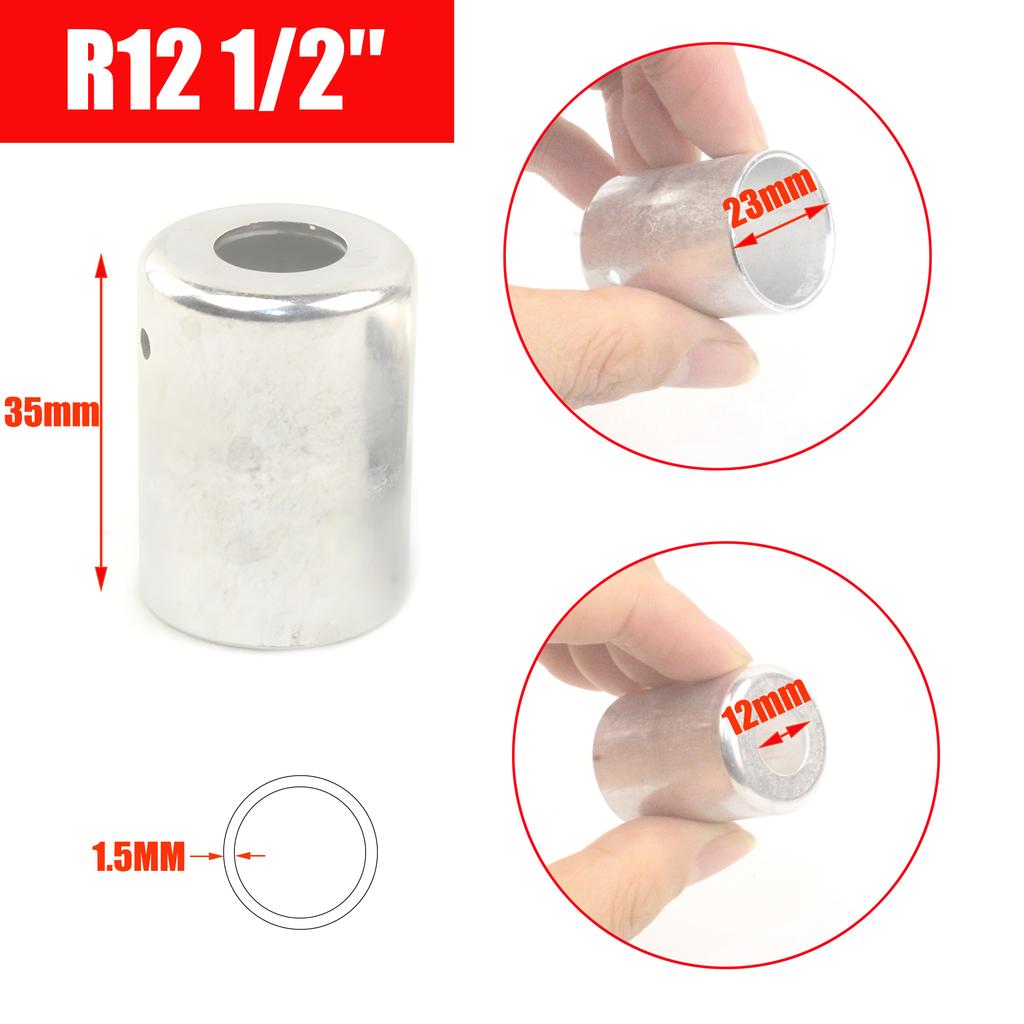 Aluminum Ferrule A/C Gas Hose Pipe Crimp Sleeves R12 R134A 3/8'' 1/2'' 5/8'' 3/4'' Hose Air Conditioning Joint 4pcs/Pack