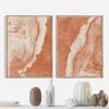 Abstract Boho Seascape Canvas Prints, Beige and Orange, Wall Art Pictures, Neutral Posters for Living Room, Home Decoration