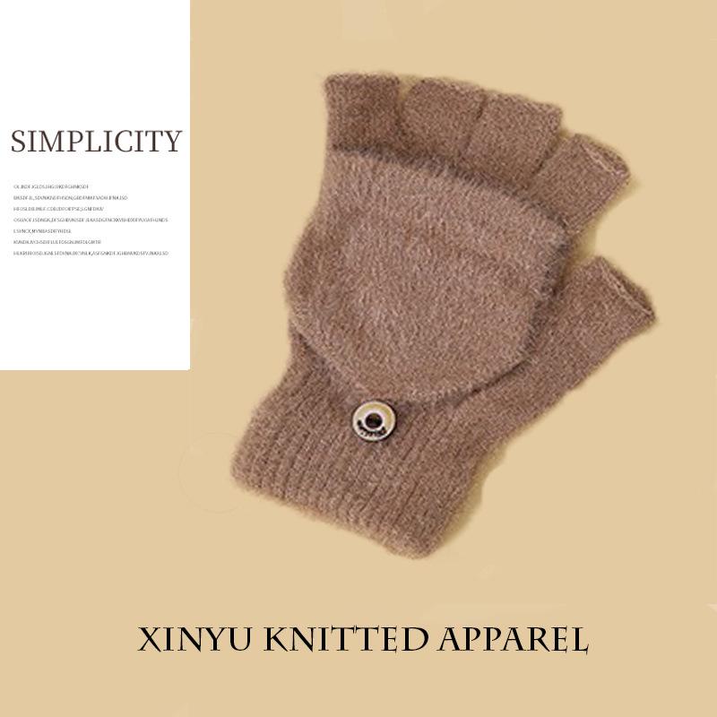 Winter-Fingerlose Strickhandschuhe im koreanischen Stil – Kältefest, einfarbig zum Schreiben und für den Bürogebrauch