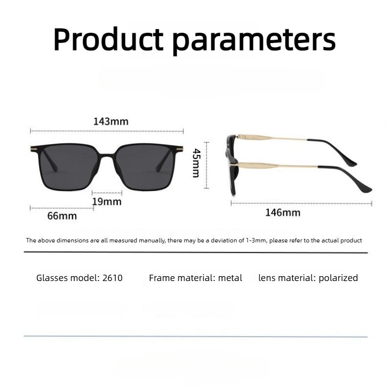 Stylish Square-Frame Polarized Sunglasses High-Quality Metal-Frame Outdoor UV400 Sun Glasses Classic Driving Shades Men Goggles