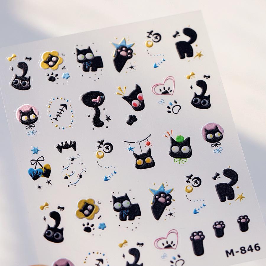 

Мультяшные тисненые наклейки для ногтей - Серия Jelly Gel M-846