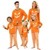 Family Matching Halloween Print Pajama Set Long Sleeve Raglan Top and Straight Leg Pants