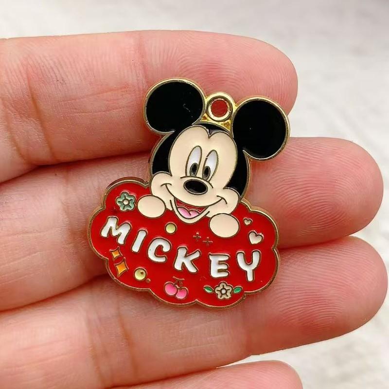 10pcs Cartoon Mickey Mouse Decorations Cute Alloy Pendant Anime Figures Children's DIY Creative Fashion Jewelry Accessories Gift