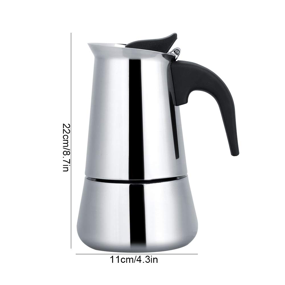 Premium Portable Stainless Steel Moka Espresso Coffee Maker with Moka Pot, Convenient for Home and Travel (450ml)