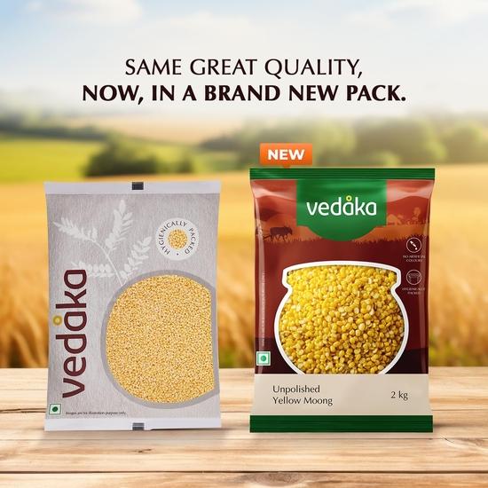 Vedaka Popular Unpolished Yellow Moong Dal | Naturally Rich In Protein | Naturally Cholesterol Free | 2 Kg