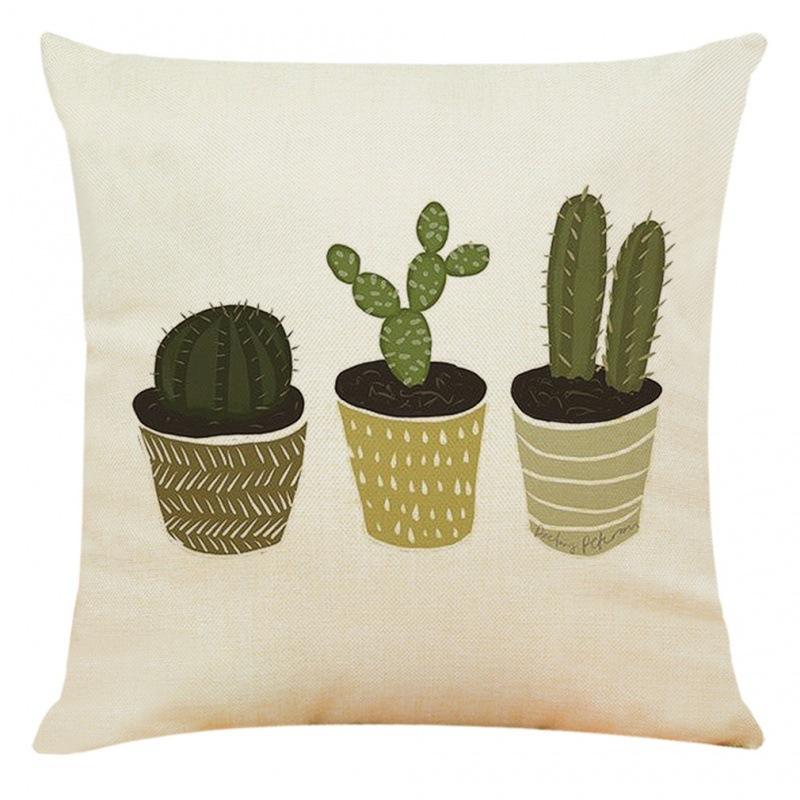 Creative Cactus Potted Plant Throw Pillow Covers With Digital Printing Of Short Plush Fabric Car-Shaped Sofa Cushion Home Decor