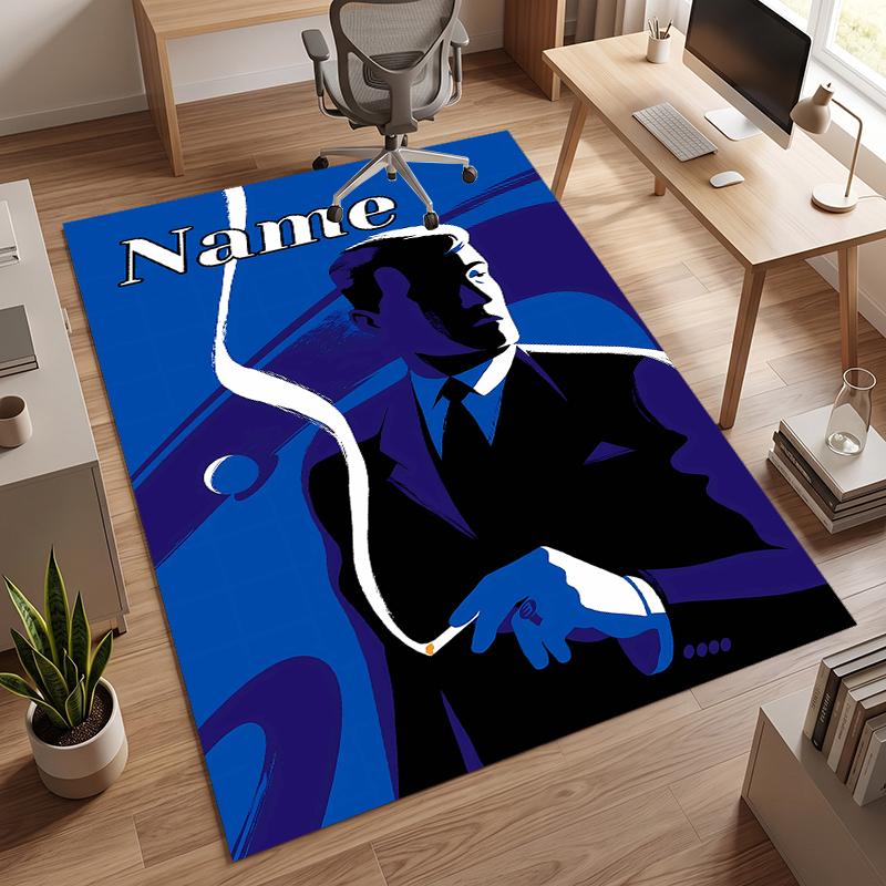 007 (1) Personalized Name Office Carpet Stylish Decor for Living Room Bedroom Kitchen