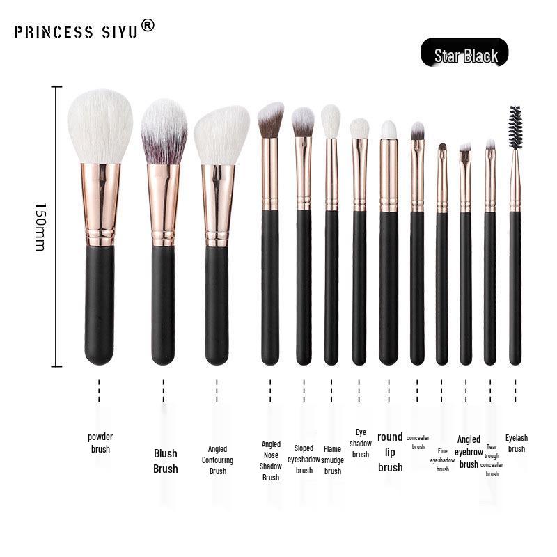 

Набор кистей для макияжа Cangzhou Wool из 13 штук из натурального ворса - Портативные инструменты для красоты