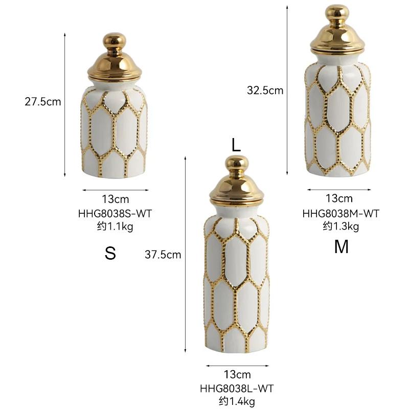 Ceramic Vase General's Jar Ornament  Living Room European Gold Luxury Flower Arrangement Arts and Crafts Home large soft decor