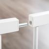 Extendable Dog Gate with Self-Closing Door, Made of Metal and ABS, 75-131x76 Cm, White