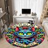 1pc Cat Mad Office Round Area Rug,  Mat Suitable For Office, Under Office Chairs Bedroom Living Room Home Decor, Room Deco