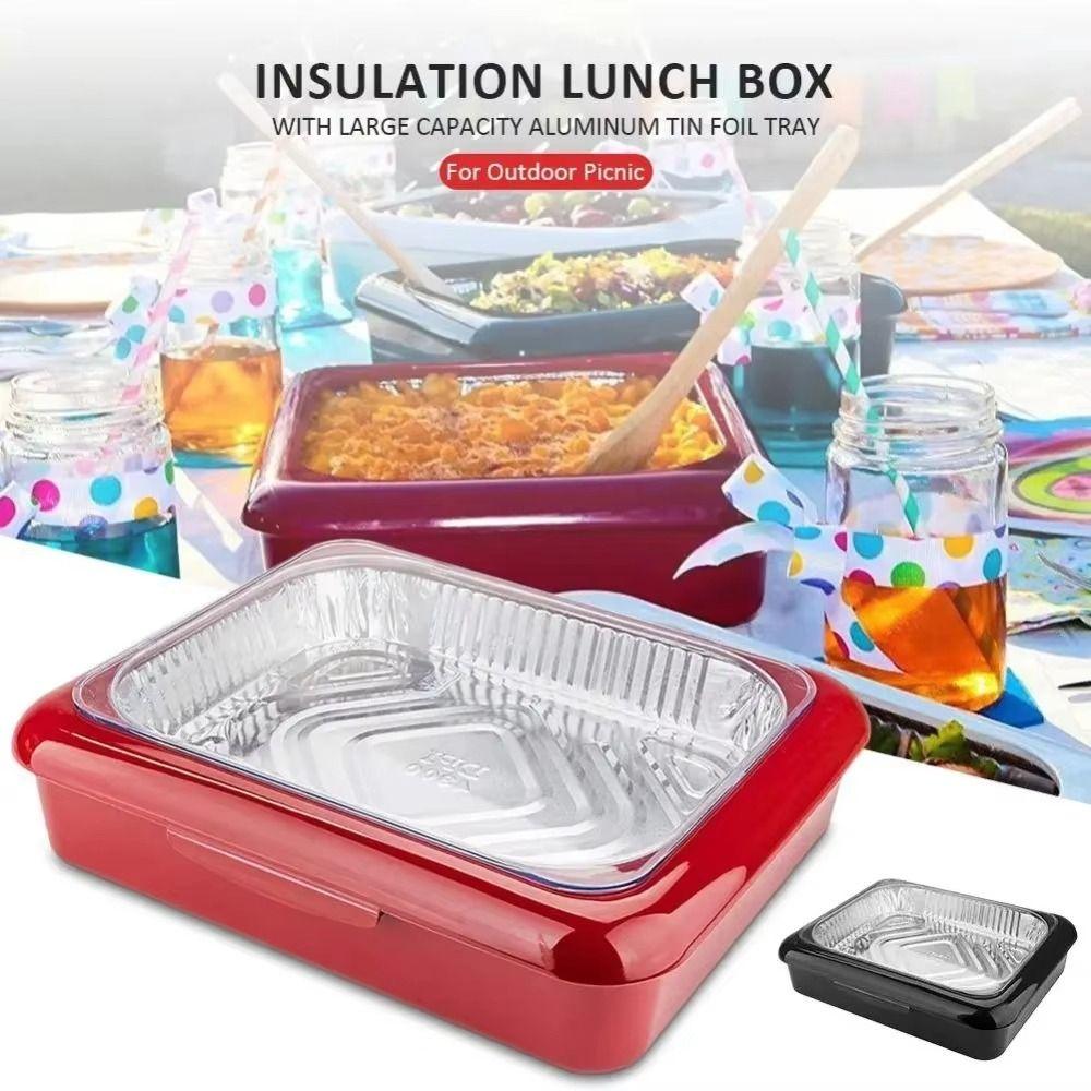 Food Container Foil Pans Holder Stackable Food Foil Tray Aluminium Foil Trays  Outdoor Tableware