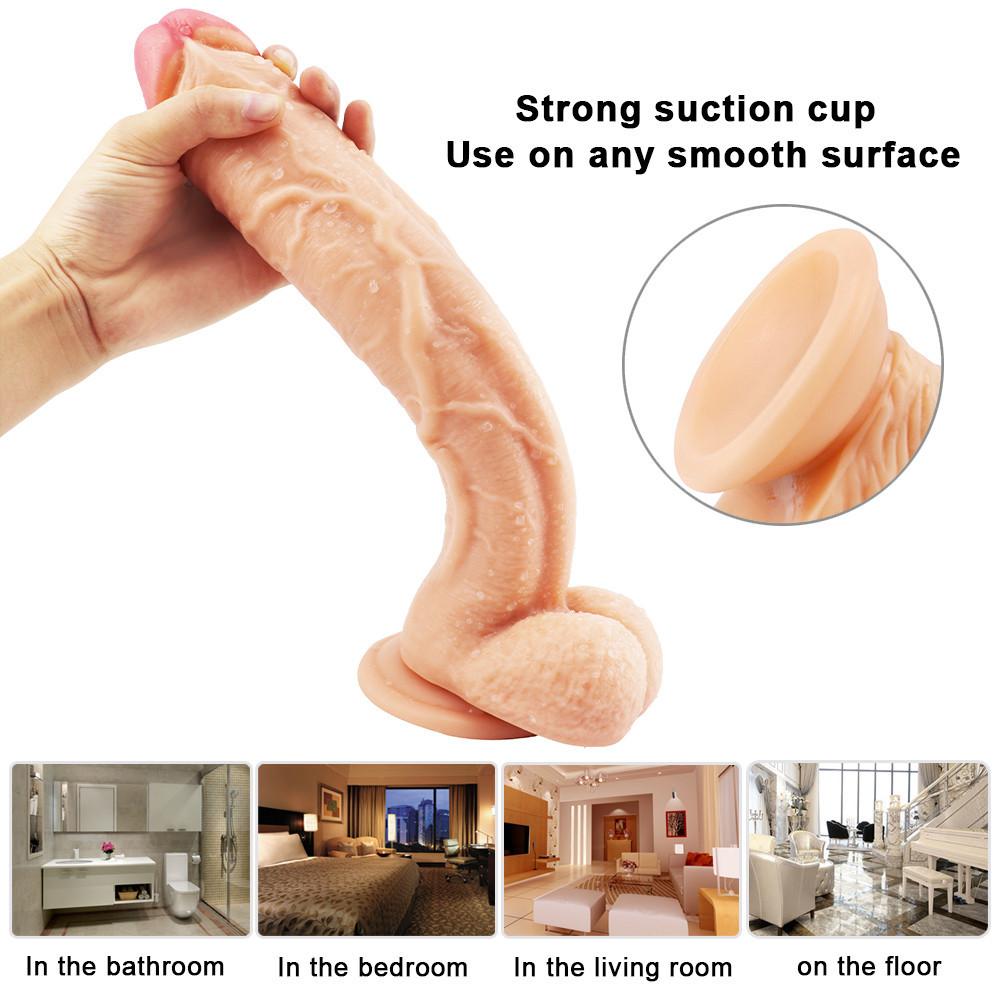 Soft Realistic Dildos For Women Sex Toys Curved Penis G-Spot Powerful Suction Orgasm Vagina Masturbators Adults Dildo